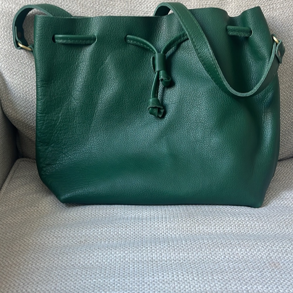 Portland leather PLG Bacalar Green Large bucket Tote Bag